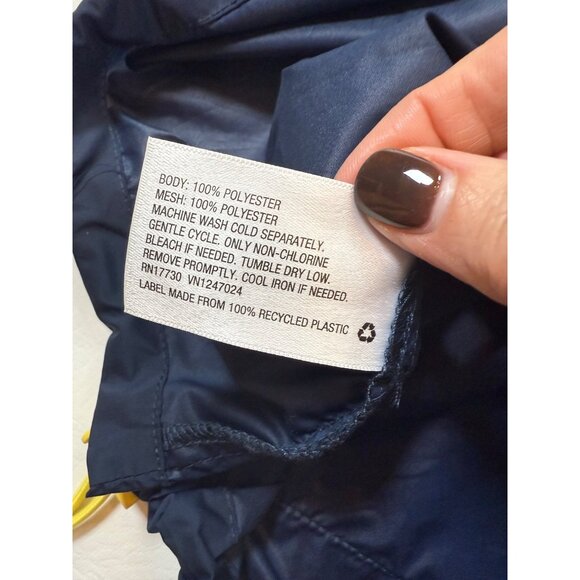 Hunter large Windbreaker Hooded Vest Medium Navy Yellow Lightweight (bin HH161) - Picture 2 of 10